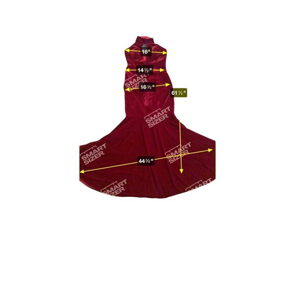 Red Velvet Halter Merlot Evening Mermaid Gown Keyhole Neckline Vampire New Years - Picture 2 of 11